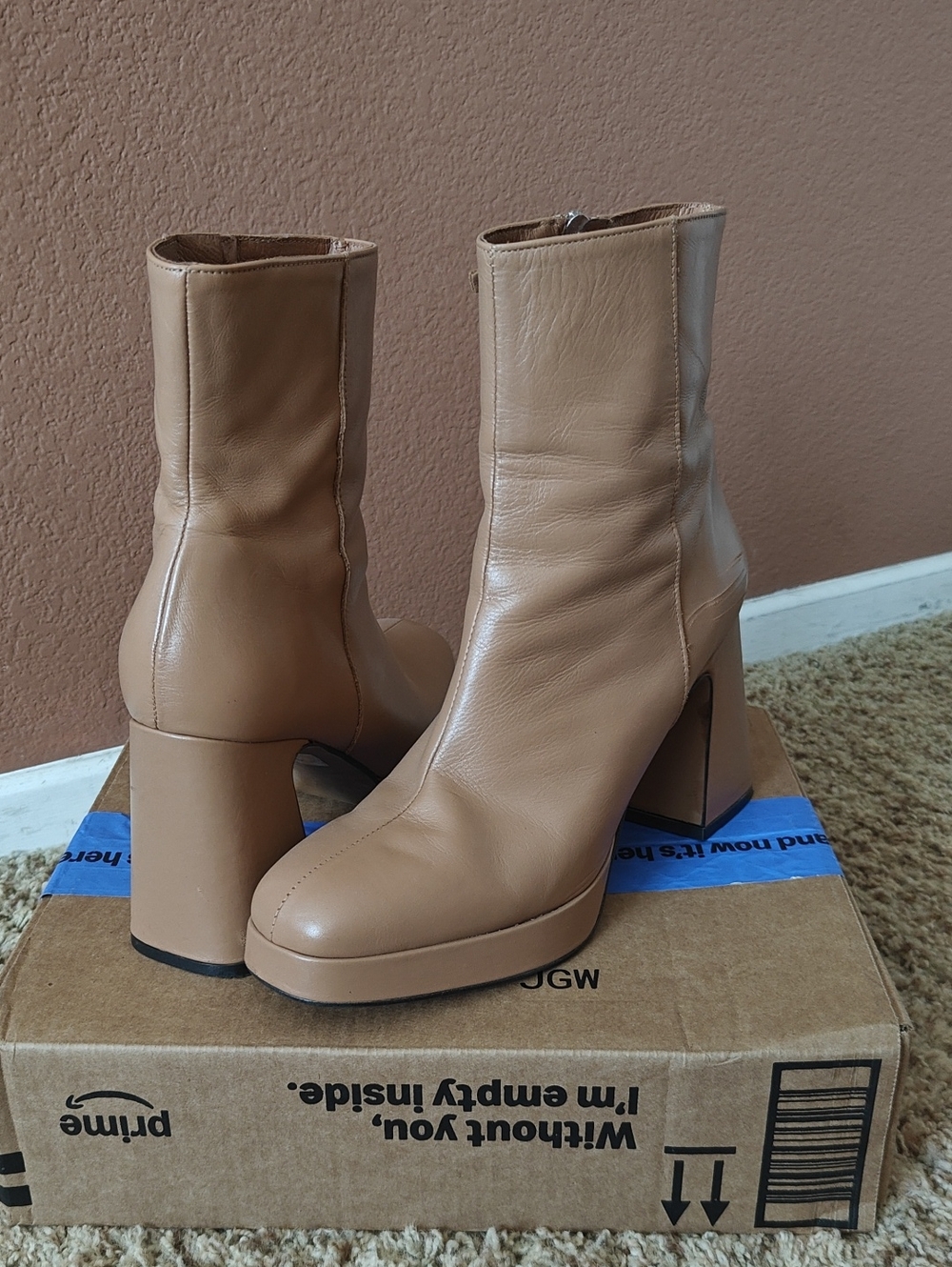 Angel Alarcon Platform Block Heel Ankle Boots